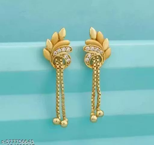 Latest Designer Earrings Combo Set (4 Pairs) – Trendy Gold-Plated Earrings for Women & Girls