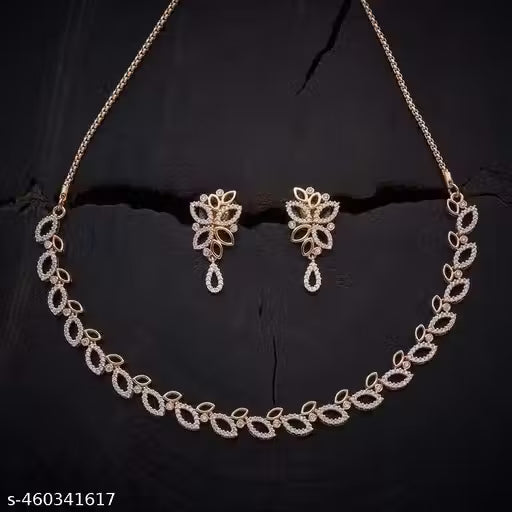 ZP Stone Necklace Set with Earrings for Women – Elegant Designer Jewellery Set | Party & Wedding Wear