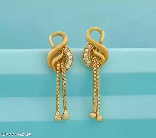 Latest Designer Earrings Combo Set (4 Pairs) – Trendy Gold-Plated Earrings for Women & Girls