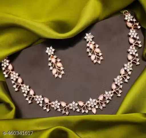 ZP Stone Necklace Set with Earrings for Women – Elegant Designer Jewellery Set | Party & Wedding Wear