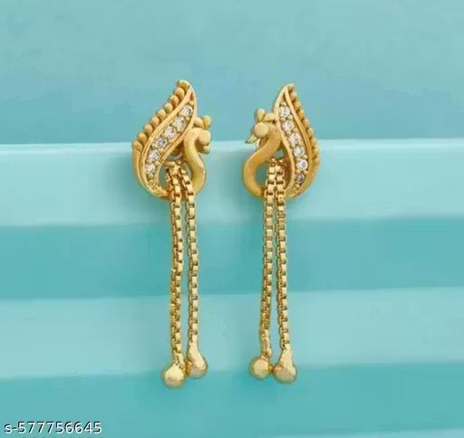Latest Designer Earrings Combo Set (4 Pairs) – Trendy Gold-Plated Earrings for Women & Girls